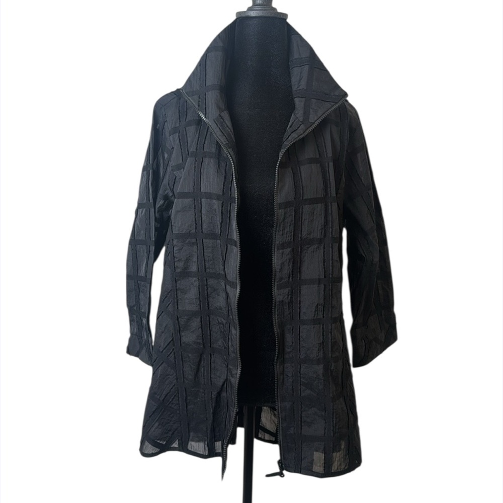 Lior Paris Victoria Casual Dress Jacket Three Quarter Sleeve High Low black Sz L